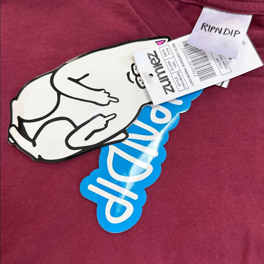 Ripndip Maroon Long Sleeve Mens - Picture 4 of 6